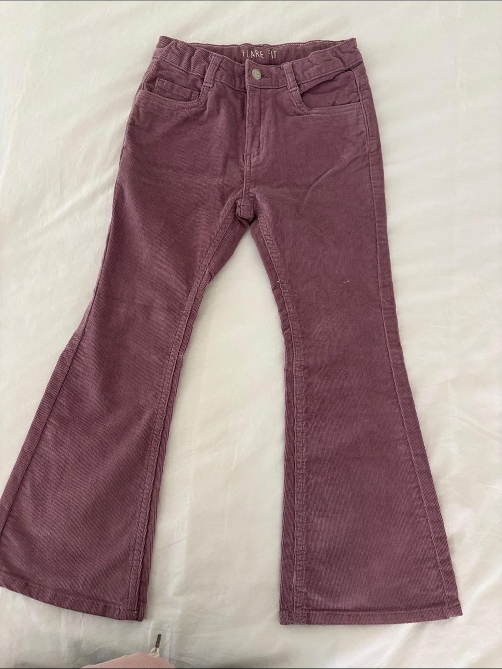 Kids Corduroy Flare Pants - Plum